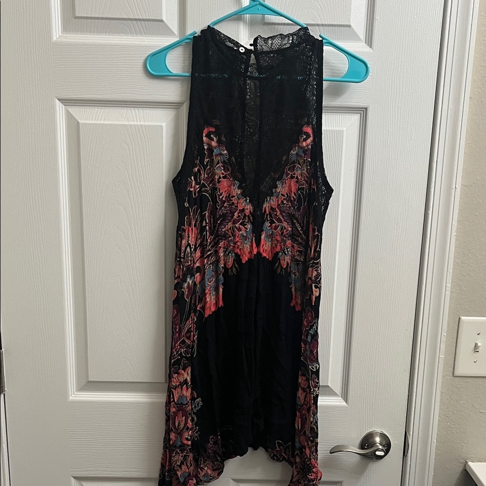 Free People Black and Pink Backless Dress